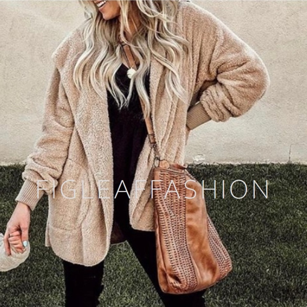 Restocked! Cozy Teddy Bear Hooded Knit Cardigan - Picture 3 of 8